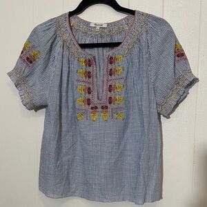 Madewell embroidered Striped Women's Top